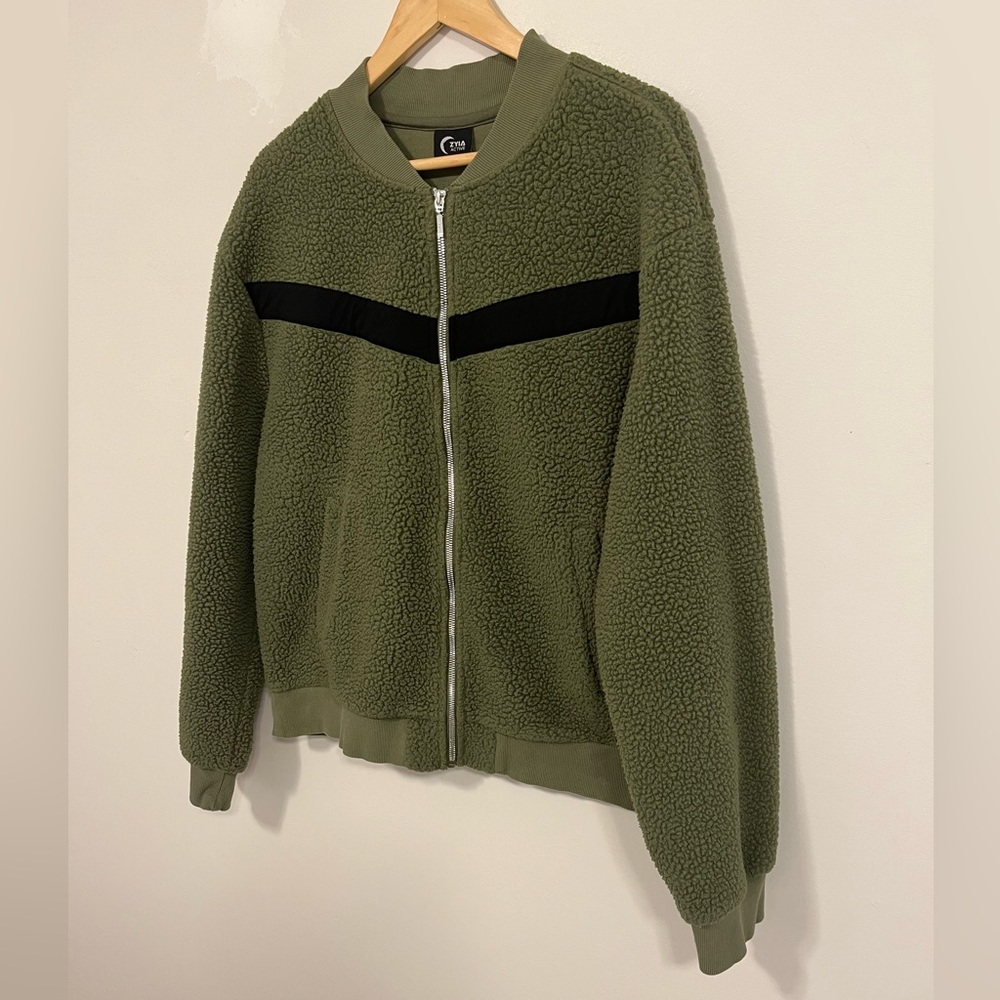 Zyia Active Flying V High Pile Fleece Bomber Jacket XL - Picture 8 of 15